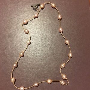Pink freshwater pearl choker